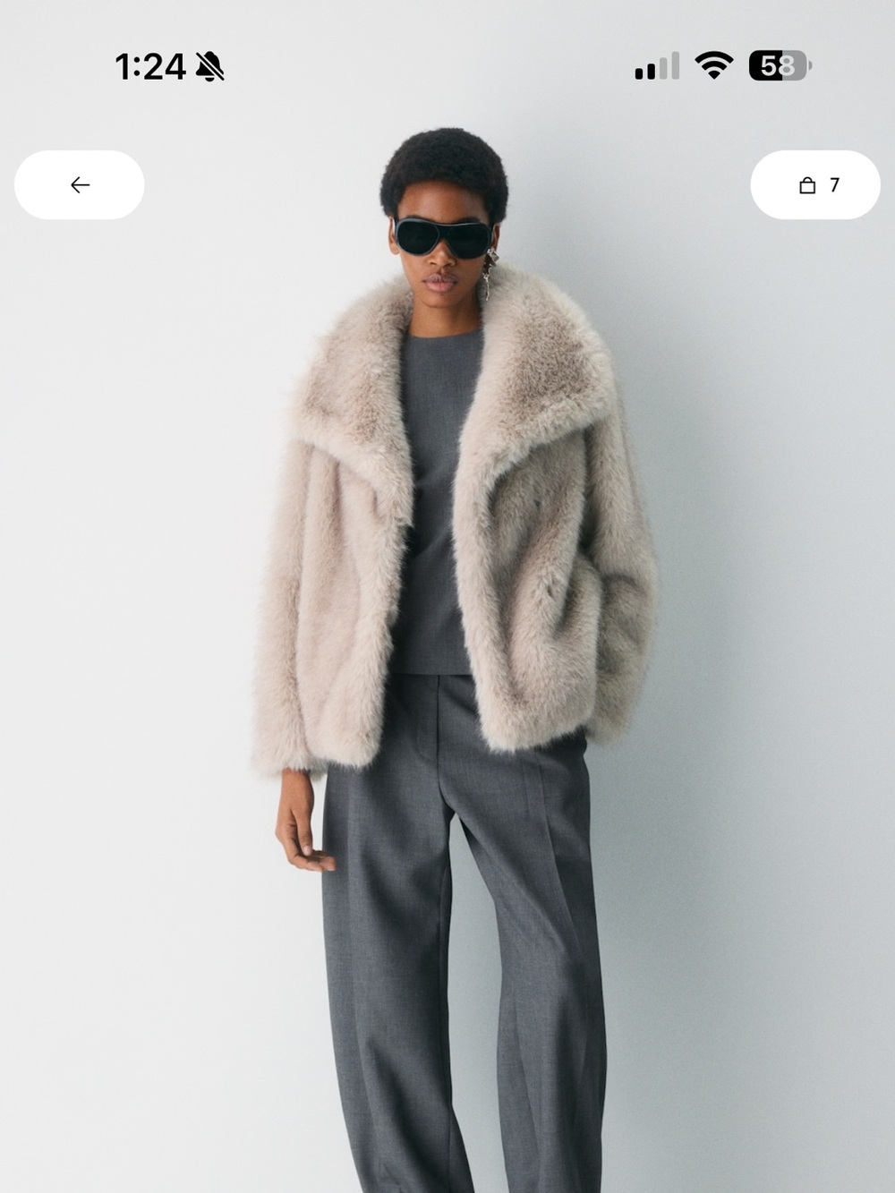 Aritzia Lux Faux-Fur Cream Jacket